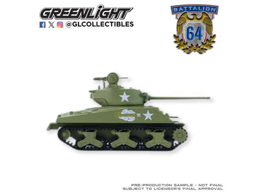 Pre-Order – 1944 U.S Sherman M4A3 Tank, New Turret and Gun Barrel Tooling  *Battalion 64 Series 6* 1:64 GreenLight Model (gl61060B) – ETA. September 2026