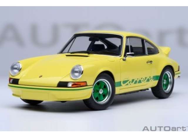 Porsche 911 Carerra 2.7 RS, Light yellow with green stripes 1:18 AutoArt Model