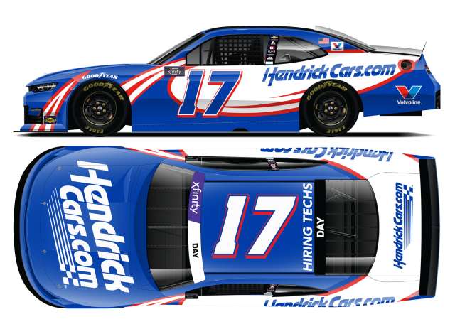 2025 Chevrolet XF #17 Corey Day *HendrickCars.com*, white/blue 1:64 Action Racing Collectibles Model