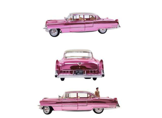 Pre-Order – 1955 Cadillac Fleetwood Series 60 *Pink Cadillac*, Elvis Presley (1935-77) with Elwis Gold Suit Figure 1:18 GreenLight Model (gl13723) – ETA. September 2026