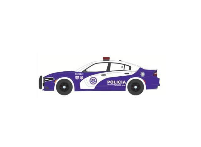 Pre-Order – 2019 Dodge Charger SSC Specialized Gender Unit  Mexico City Police  *Hot Pursuit*, purple/white 1:64 GreenLight Model (gl30562) – ETA. September 2026