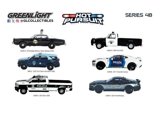 Pre-Order – Hot Pursuit series 48, assortiment of 6 1:64 GreenLight Model (gl43060~6) – ETA. September 2026