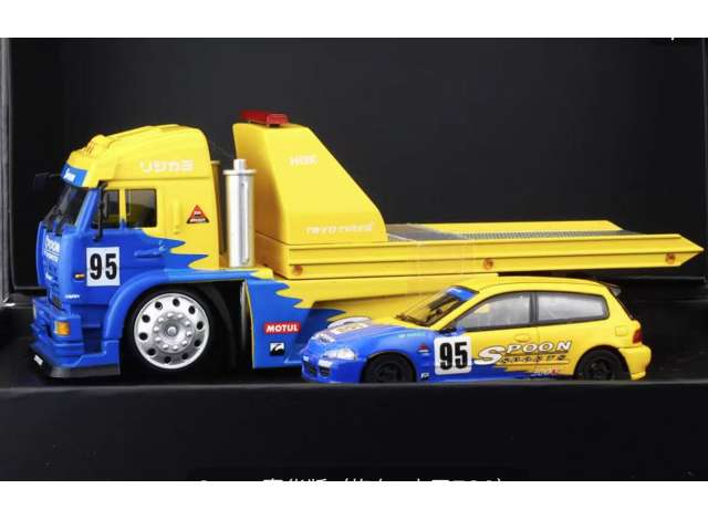 Available To Order – Flatbed Truck Spoon Luxury Set, Blue/Yellow 1:64 Street Weapon Model (STW145)