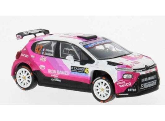 Pre-Order – 2025 Citroen C3 Rally2 WRC #42 S.Rumeau/J.Amblard, Rally Monte Carlo, pink/white 1:43 IXO Models Model (ixoram976) – ETA. July/August 2026