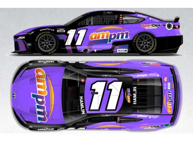 2025 Toyota Camry XSE #11 Denny Hamlin *11 ampm*, black/purple 1:64 Action Racing Collectibles Model