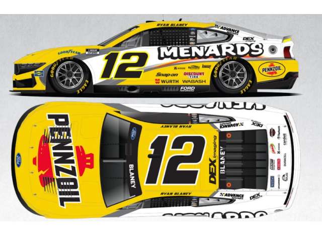 2025 Ford Mustang #12 Ryan Blaney *Pennzoil*, yellow/white 1:64 Action Racing Collectibles Model
