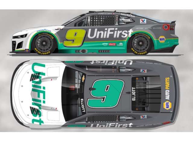 2025 Chevrolet #9 Chase Elliott *UniFirst*, white/grey/green 1:64 Action Racing Collectibles Model