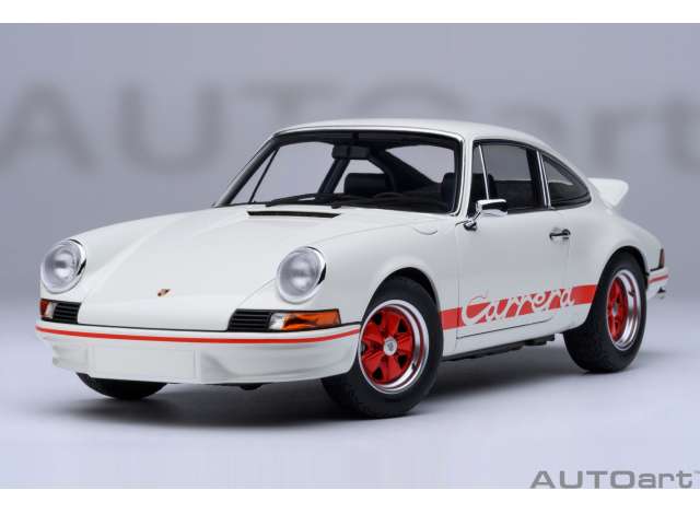 Porsche 911 Carerra 2.7 RS, Grandprix white with red stripes 1:18 AutoArt Model