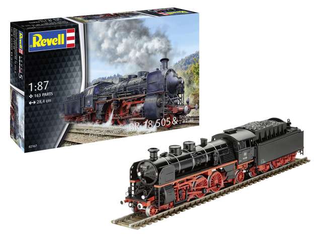 Available To Order – Express locomotive BR 18 505 mit Tender 2'3' T38, Level 5 plastic modelkit 1:87 Revell Model (REVELL02167)