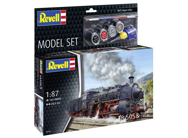 Available To Order – Express locomotive BR 18 505 mit Tender 2'3' T38, Level 5 plastic modelkit 1:87 Revell Model (REVELL62167)