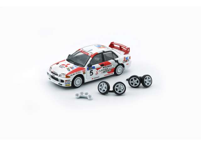 Pre-Order – 1995 Mitsubishi Lancer Evo III #5 Dealer Hong Kong Beijing Rally, Red/White BM64B0223 Stocks Due May / Jun 2026 1:64 BM Creations Diecast Model