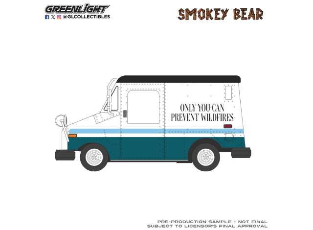 Pre-Order – Long-Life Postal Delivery Vehicle (LLV) , Smokey’s Friends Don’t Play With Matches *Smokey Bear Series 5*, white/blue 1:64 GreenLight Model (gl38090A) – ETA. September 2026