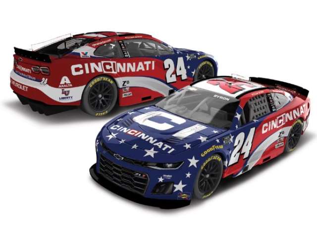 2025 Chevrolet #24 William Byron *Cincinnati*, white/blue/red 1:64 Action Racing Collectibles Model
