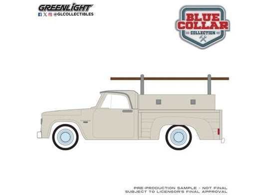 Pre-Order – 1963 Dodge D-100 with Ladder Rack, *Blue Collar Collection Series 15*, sand dune white 1:64 GreenLight Model (gl35320A) – ETA. September 2026