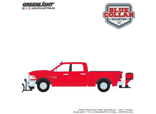 Pre-Order – 2016 Ram 2500 with Salt Spreader and Snow Plow, *Blue Collar Collection Series 15*, agriculture red 1:64 GreenLight Model (gl35320C) – ETA. September 2026