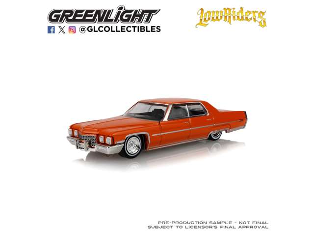 Pre-Order – 1972 Cadillac Coupe deVille *California Lowriders Series 8*, mandarin orange 1:64 GreenLight Model (gl63090D) – ETA. September 2026
