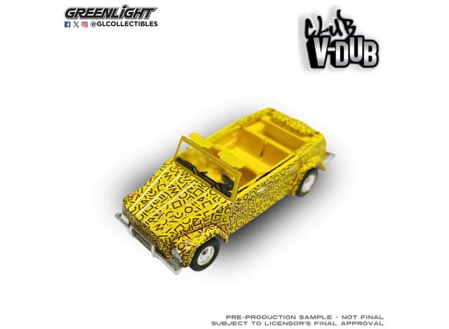 Pre-Order – 1973 Volkswagen Thing Type 18 Custom *Club Vee-Dub Series 22*, yellow 1:64 GreenLight Model (gl36130E) – ETA. September 2026