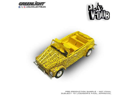 Pre-Order – 1973 Volkswagen Thing Type 18 Custom *Club Vee-Dub Series 22*, yellow 1:64 GreenLight Model (gl36130E) – ETA. September 2026