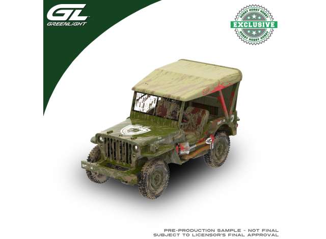 Pre-Order – 1940 Willys MB Jeep, Zombie Tribute with Gravestone Accessory *Halloween Monster Edition*, green 1:64 GreenLight Model (gl30565A) – ETA. September 2026