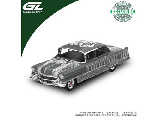 Pre-Order – 1955 Cadillac Fleetwood, Gargoyle Tribute with Gargoyle Accessory *Halloween Monster Edition*, grey 1:64 GreenLight Model (gl30565C) – ETA. September 2026