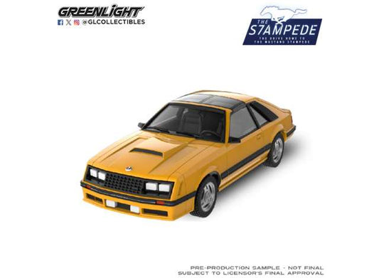 Pre-Order – 1982 Ford Fox Mustang *The Mustang Stampede Series 2*, medium vanilla 1:64 GreenLight Model (gl125402C) – ETA. September 2026