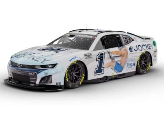 2024 Chevrolet #1 Ross Chastain *Jockey Infinite Cool* white/blue 1:64 Action Racing Collectibles Model