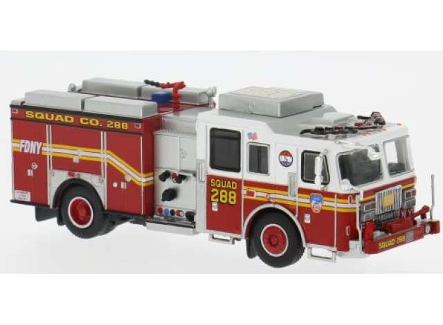 Available To Order – 2013 Seagrave Attacker, FDNY *Queens*, red/white/yellow 1:87 Brekina Model (PCX870845)