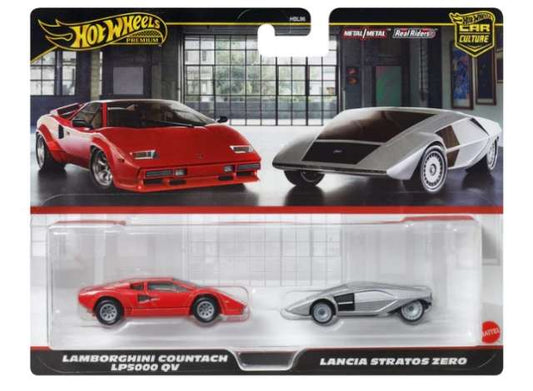 Lamborghini Countach LP5000 QV & Lancia Stratos Zero Twin Pack 1:64 Hot Wheels ModelCars (JBL02)