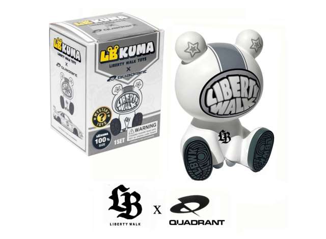 Figurine 7cm Liberty Walk Kuma x Quadrant, white/grey 1:0 American Diorama Model