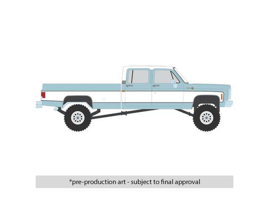 Pre-Order – 1978 Chevrolet Silverado K30 Crew Cab Fleetside Lifted, blue/white 1:64 IXO America Model (ixoIA64007) – ETA. September 2026