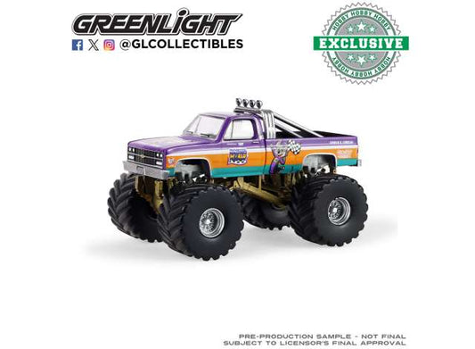 Pre-Order – 1977 Chevrolet K-10 Monster Truck  Chuck E. Cheese Racing World and Hendrick Motorsports Collaboration *Kings of Crunch*, various 1:64 GreenLight Model (gl30570) – ETA. September 2026