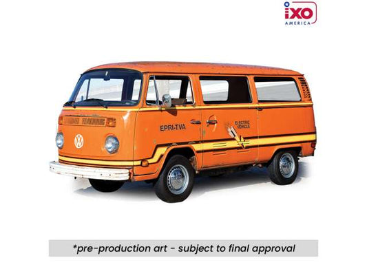Pre-Order – 1978 Volkswagen Type 2 Bus *Elektrotransporter*, orange 1:18 IXO America Model (ixoU18RDC004) – ETA. September 2026