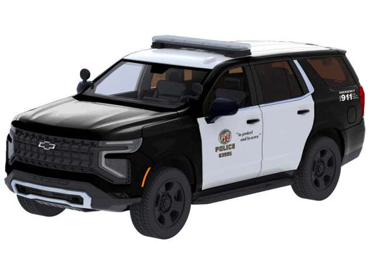 Pre-Order – 2025 Chevrolet Tahoe PPV-LAPD, black/white 1:24 Motor Max Model (mmax76636) – ETA. January/February 2027