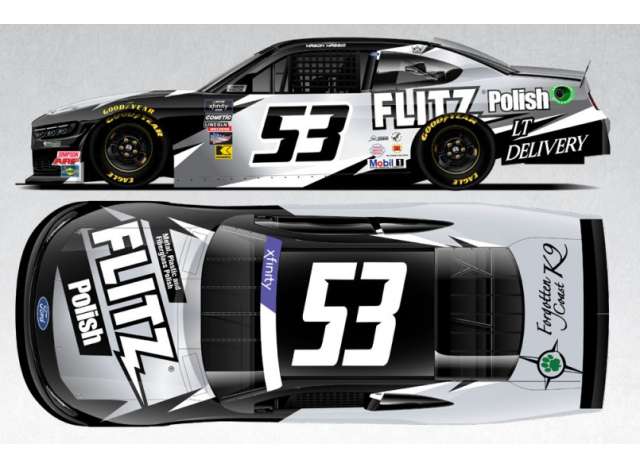 2025 Ford #53 Mason Maggio *Flitz Polish*, black/white 1:64 Action Racing Collectibles Model