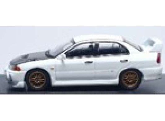 Pre-Order – Mitsubishi Lancer Evolution IV, white with carbon hood 1:64 My Model Collect Model (MMC640018A) – ETA. September 2026