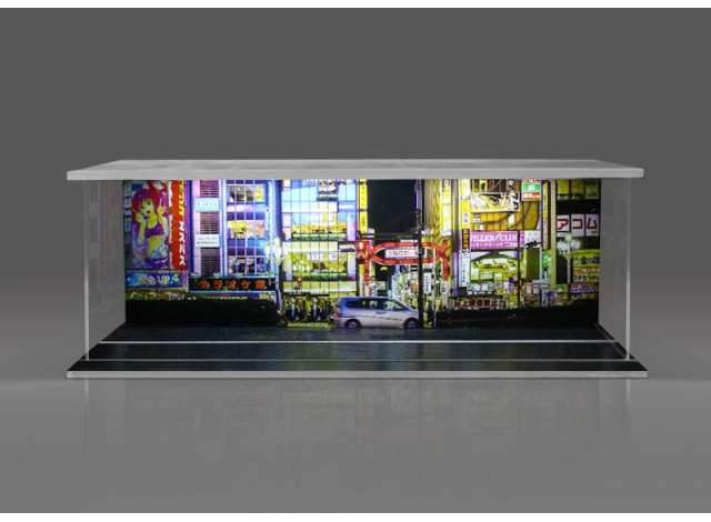 Available To Order – Parking Garage Cityscape with Light, Various 1:64 Black Box Diorama Model (MO914046)