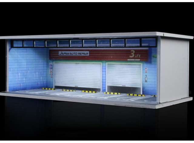 Available To Order – Parking Garage A-Parking Lot with Light, Various 1:64 Black Box Diorama Model (MO914053)