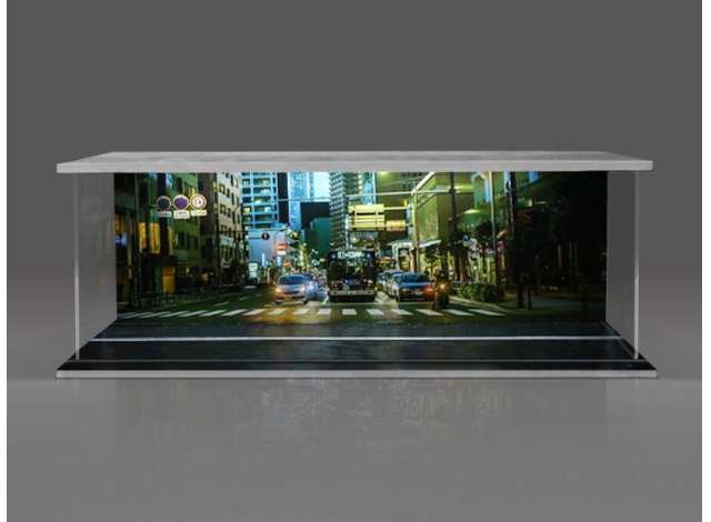 Available To Order – Diorama Urban Street with Light, Various 1:64 Black Box Diorama Model (MO914247)