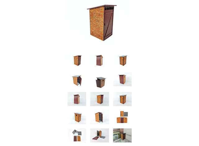 Pre-Order – Outdoor WC Toilet, brown  Dimensions: W 85 mm x D 95 mm x H 135 mm Materials: Plastic (PLA) High-quality 3D printed 1:18 Dioramatoys Model (DTG1822) – ETA. September 2026
