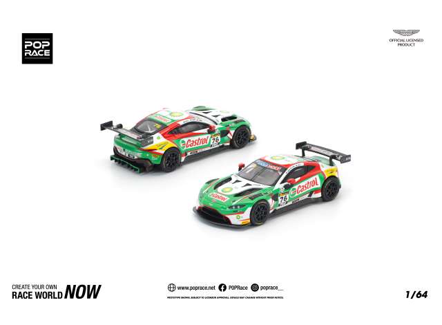 Pre-Order – 2020 Aston Martin Vantage GT3 Bathurst 12h, white/red/green 1:64 Pop Race Limited Model (PR640253) – ETA. July/August 2026