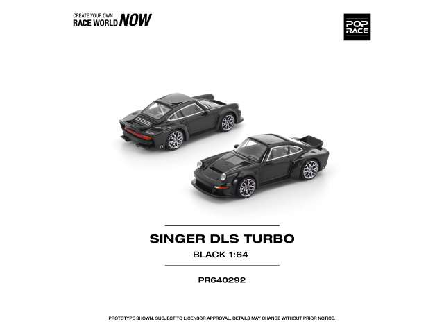 Pre-Order – Singer DLS Turbo (Road), black 1:64 Pop Race Limited Model (PR640292) – ETA. July/August 2026