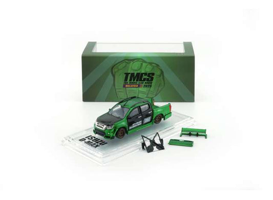 2018 Isuzu D-Max Low Rider *Malaysia Excluisive* TMCS2025, metallic green 1:64 BM Creations Model