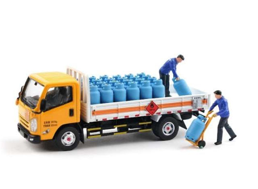 Pre-Order – JMC KaiRui Light Truck Gas Delivery with Figures, Orange/Blue 1:64 XCartoys Model (XcarY44-02) Stocks Due July/August 2026