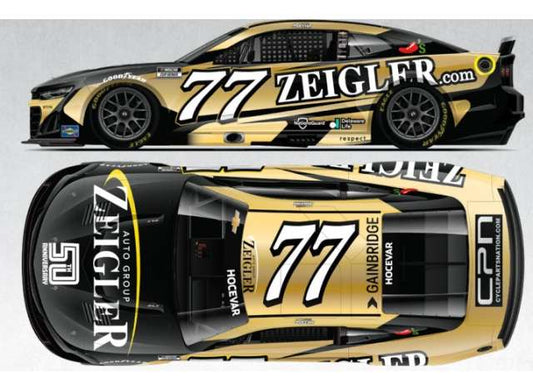 2025 Chevrolet #77 Carson Hocevar *Zeigler 50th Anniversary*, gold/black 1:64 Action Racing Collectibles Model