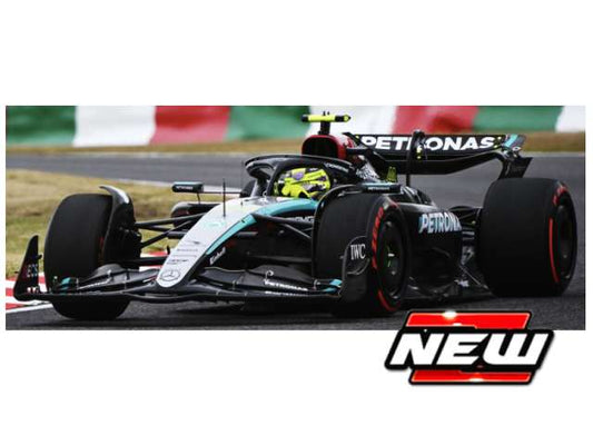 Pre-Order – 2024 Mercedes Benz AMG W15 #44 Lewis Hamilton with figure, black/silver/turquoise 1:24 Bburago Model (bura28069H) – ETA. July/August 2026