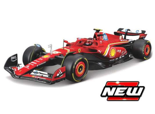 Pre-Order – 2024 Ferrari SF-24 #55 Carlos Sainz with figure, red 1:24 Bburago Model (bura26823S) – ETA. July/August 2026