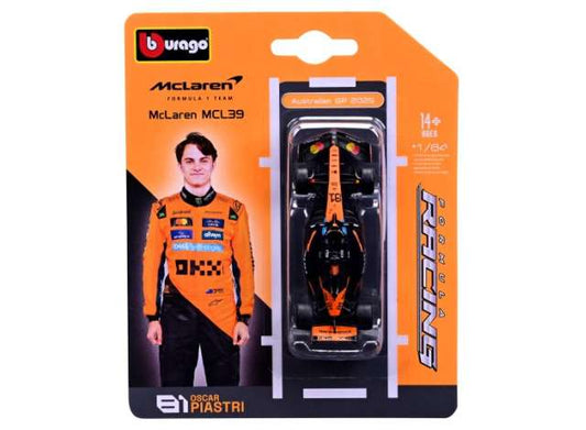 2025 McLaren MCL39 #81 Oscar Piastri 1:64 Bburago Model Car (BUR58001P)
