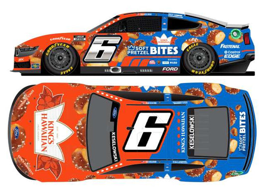 2024 Ford Mustang #6 Brad Keselowski *King`s Hawaiian Soft Pretzel Bites * orange/blue 1:24 Action Racing Collectibles Model