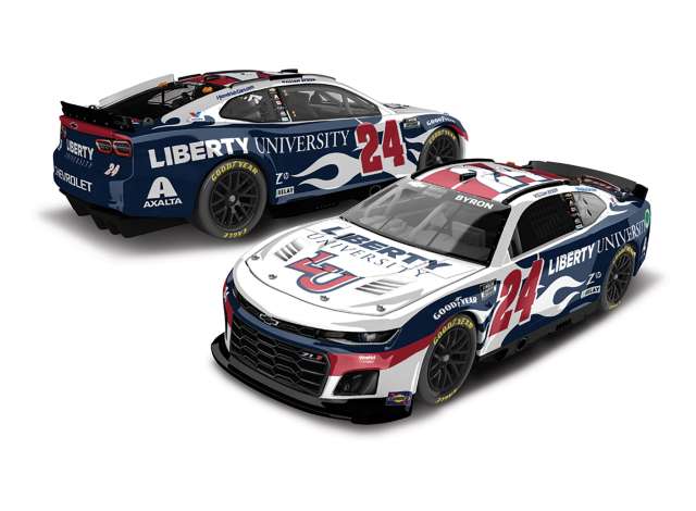2025 Chevrolet #24 William Byron *Liberty University*, white/blue/red 1:24 Action Racing Collectibles Model