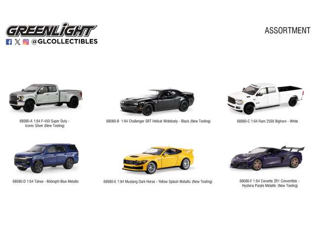 Pre-Order – Showroom Floor Series 8, assortiment of 6 1:64 GreenLight Model (gl68080~6) – ETA. September 2026